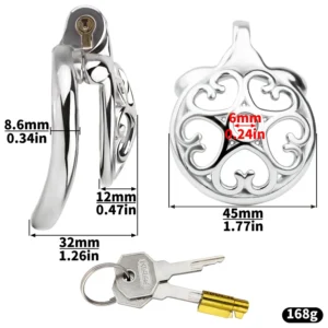 Flat Chastity Cage with Catheter 1