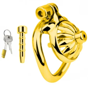 Gold Color Stainless Steel Chastity Device 1