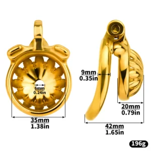 Gold Color Stainless Steel Chastity Device 1
